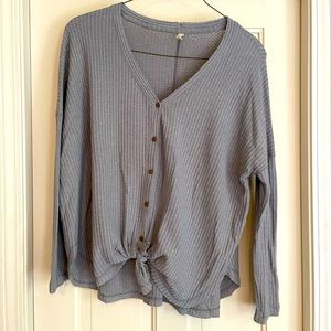Grey waffle knit, oversized T